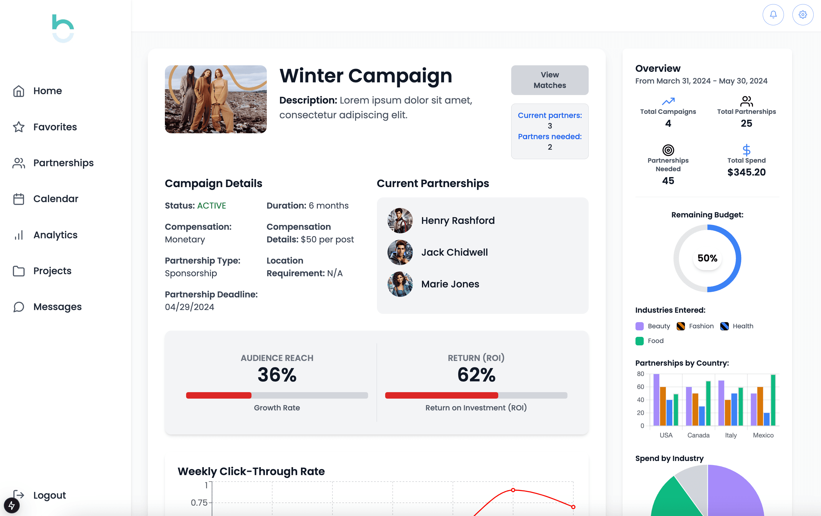 Campaign Details Dashboard